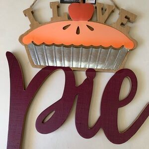 I Love Apple Pie Large Wood Metal Rustic Vintage Country Farmhouse Wall Decor